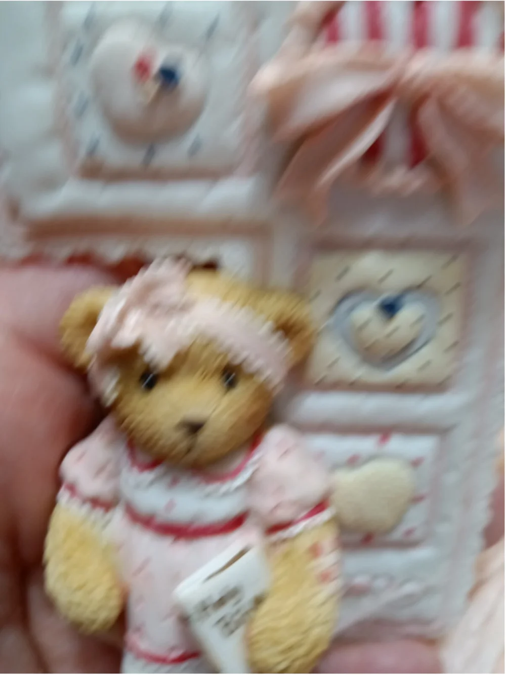 Cherished Teddies Girl's First Communion Cross Holy Bible Hanging Figurine 2003